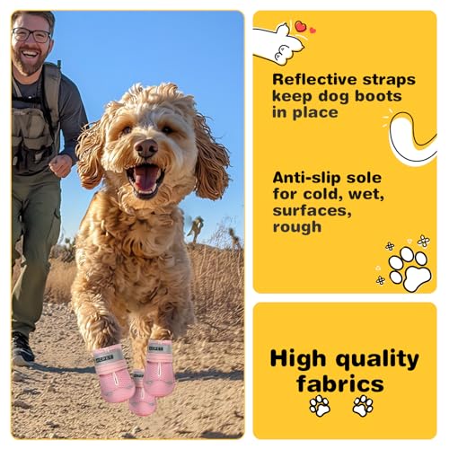Dog Shoes for Dogs (Pink / Width 1.77 in)