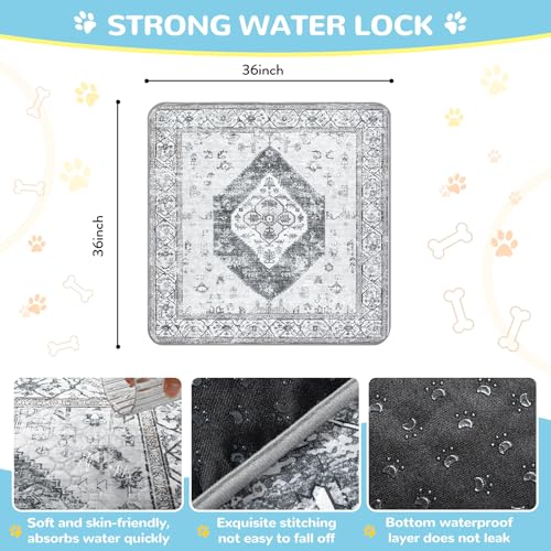 Super Absorbent Washable Pee Pads for Dogs (Gray / 3FT x 3FT (Pack of 2))