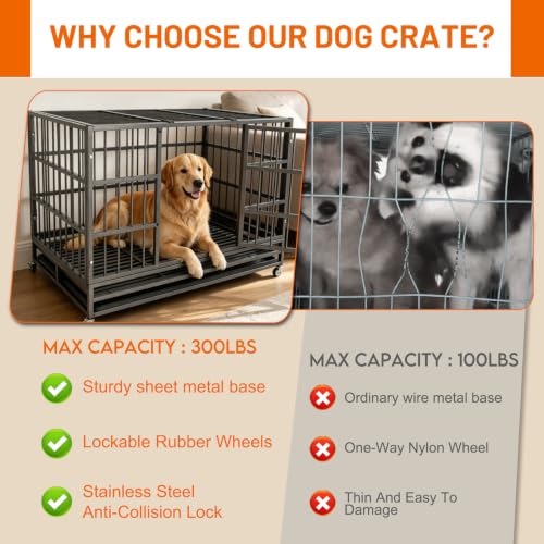 47 Inch Heavy Duty Dog Crate (47.0"L x 30.0"W x 35.0"H)