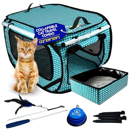 Extra Large Cat Carrier for Travel (Teal)