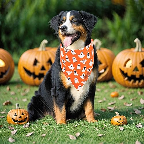 Orange Halloween Dog Bandana (Large / Orange)