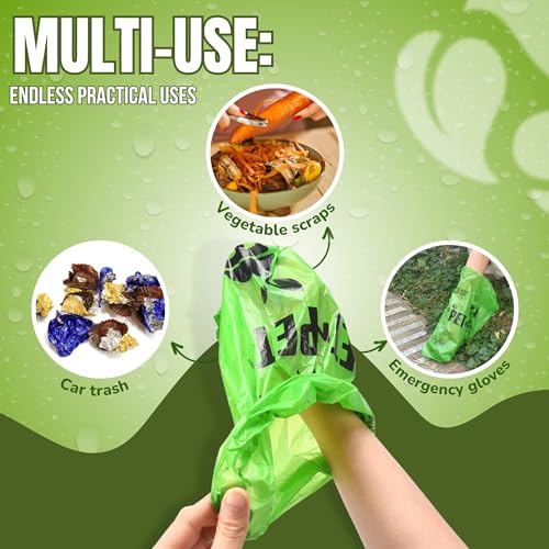 Dog Poop Bags Rolls (Pea Green - Unscented)