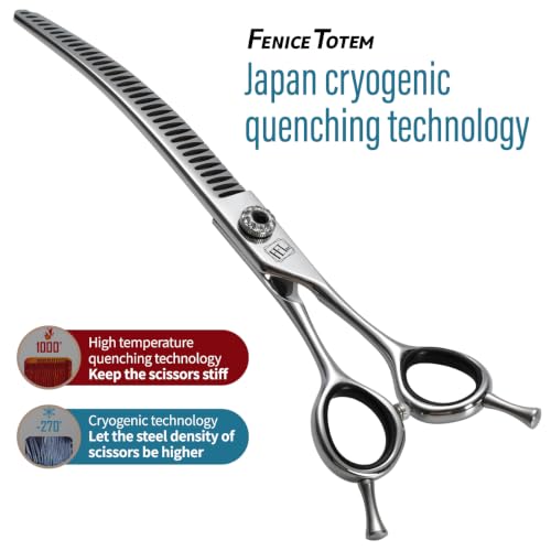 FENICE Professional Pet Grooming Scissors (Curved Chunker / 7.0 inch)