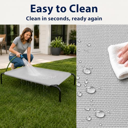 Elevated Dog Bed for Large Dogs (Large / Grey)