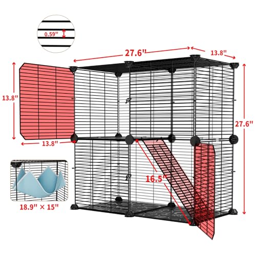 Small Cat Cage Indoor (27.6"L x 13.8"W x 27.6"H)