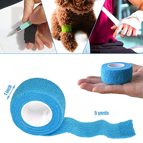 1 Inch Self Adhesive Bandage Wrap (1 Inch / Light Blue)