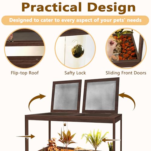 Retile Tank Bearded Dragon Tank (Walnut / 27 Gallons)