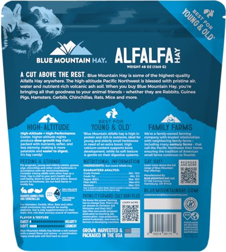 Organic Alfalfa Hay for Small Pets (3 Pound (Pack of 1))