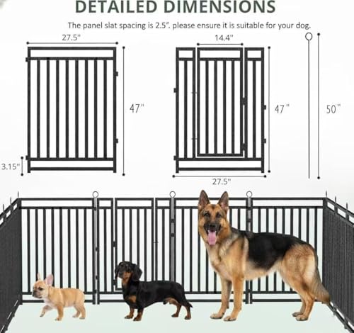 Thickened Outdoor Dog Fence (47" Height / 32 Panels)