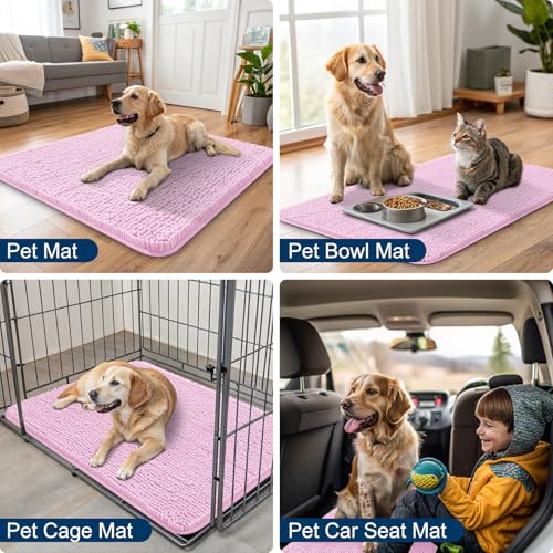 Dog Door Mat for Muddy Paws 24x16 (Pink / 24"X16")