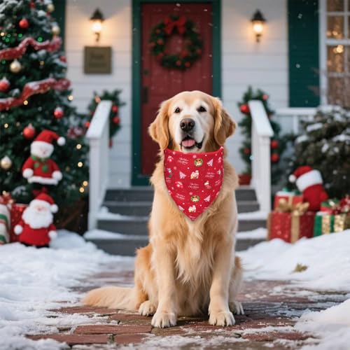 Christmas Dog Bandana for Small Dogs (Christmas - Red&Blue / Small)