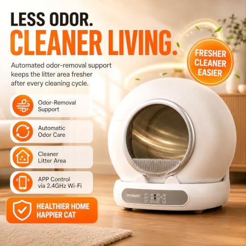 Automatic Self Cleaning Litter Box for Multiple Cats Odor Control