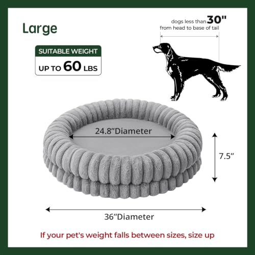 Luxury Donut Dog Bed (30.0"L x 30.0"W x 7.0"Th / Gray)