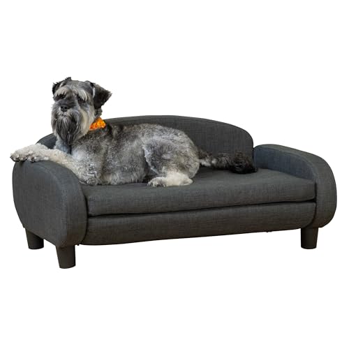 Multi Cat Sofa Elevated Pet Bed for Indoor Cats Raised Cats Couch with Removable Washable Mattress Cover for Kittens (Pet Sofa Medium / Gray)