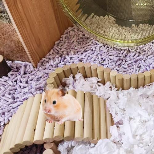 PIVBY 2PCS Wooden Hamster Ladder Bridge (2 PCS, Natural wood)