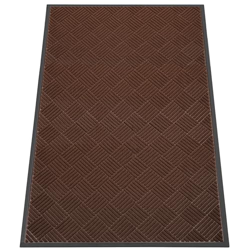 Indoor Outdoor Door Mat (Brown Diamond / 4' x 6' (Rectangular))