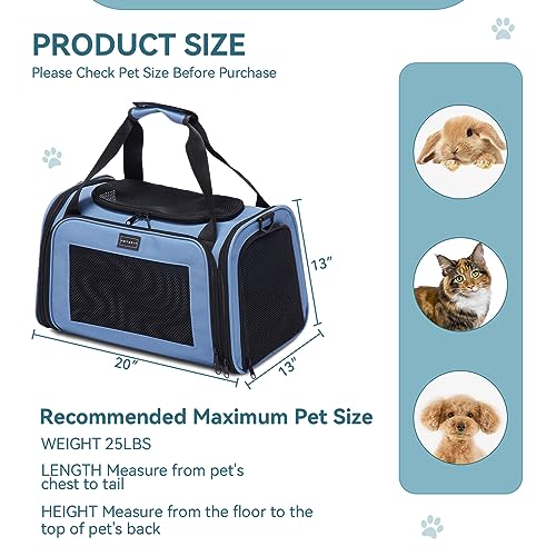 Dog Carrier for Small Dogs (19.7"L x 13.0"W x 13.0"H / Blue)