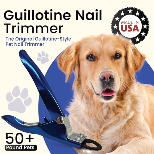 Guillotine Dog Nail Clippers for Small to Medium Dogs (Electric Blue / Regular)