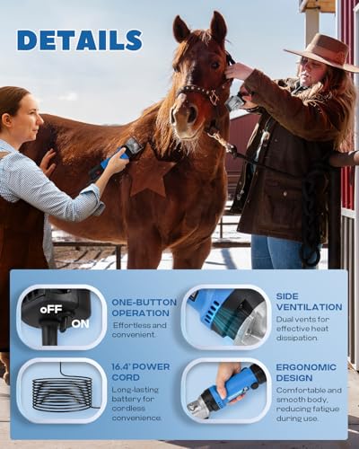 Horse Clippers 690W 28000RPM (Blue& 1Blade)