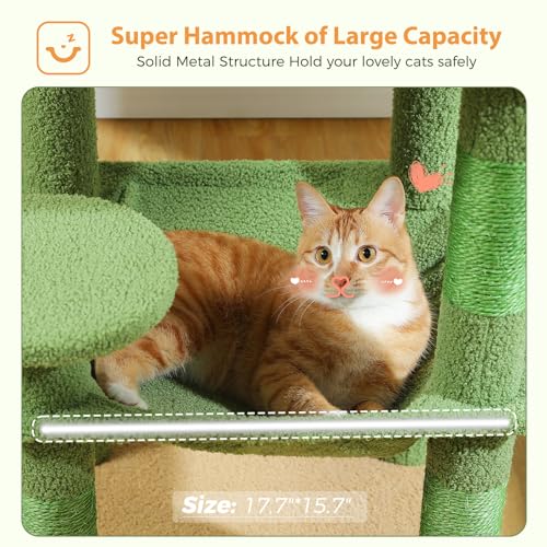 32" Small Cat Tree for Kittens & Small Cats (Green / 46 Inches)