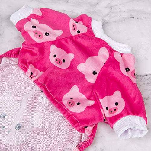 Dog Halloween Pajamas Puppy Onesies Small Dogs Soft Pjs Coat Cat Apparel Comfy Pet Christmas Clothes Outfit Doggie Bodysuit (XX-Large / A04-Pink pig)