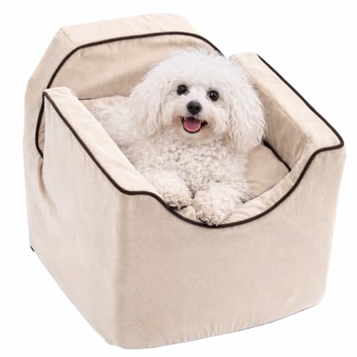 Dog Car Seat for Dogs up to 18lbs (Buckskin / Small)