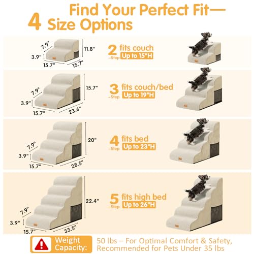 High Density Foam Pet Steps 2 Tiers (Beige / 15.7*15.7*11.8)