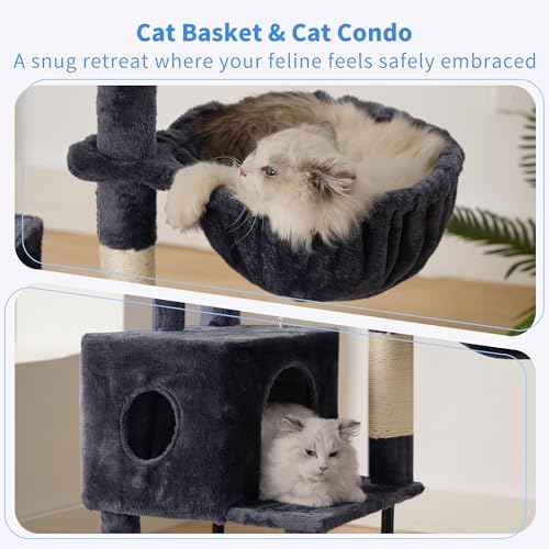 Cat Tree with Toy (Smoky Gray / 49 inch)