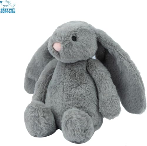 Bunny Buddy Squeaky Plush Dog Toy (Bunny (Beige, Gray) / Large)