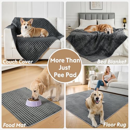 Flannel Washable Pee Pad for Dogs (Dark Grey / 36" X 72"-2PC)