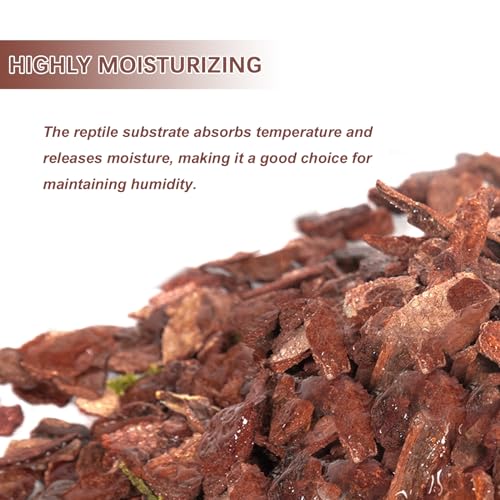 Reptile Cork Bark Substrate Bedding Tortoise Natural Cork Wood Chips Reptile Breeding Bedding Habitat Decor for Ball Python Lizard Snake Spiders Geckos Bearded Dragons Hermit Crabs （0.99LB）