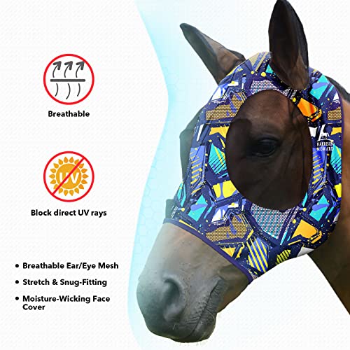 Super Comfort Stretchy Fly Mask Large Eye Space with UV Protection Soft on Skin with Breathability Graffiti Mix Extra Full (Extra Full(Extra Large) / Graffiti Mix)