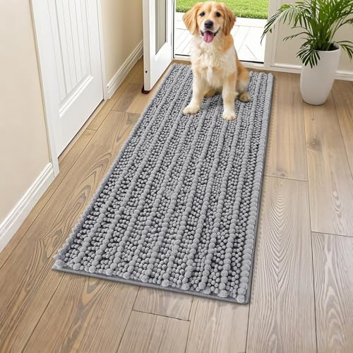 Dog Door Mat for Muddy Paws 47x20 (Layered-Grey / 47"X20")