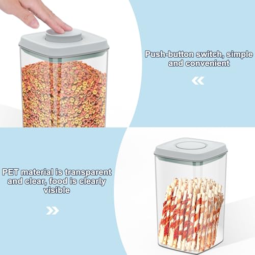 4.2Qt Airtight Dog Cat Food Storage Container and Dog Treat Containers BPA (Grey（4.2Qt-1Pack))
