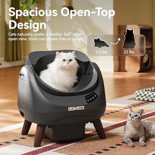 Self Cleaning Cat Litter Box Open (Grey / Large, Single-Cat)