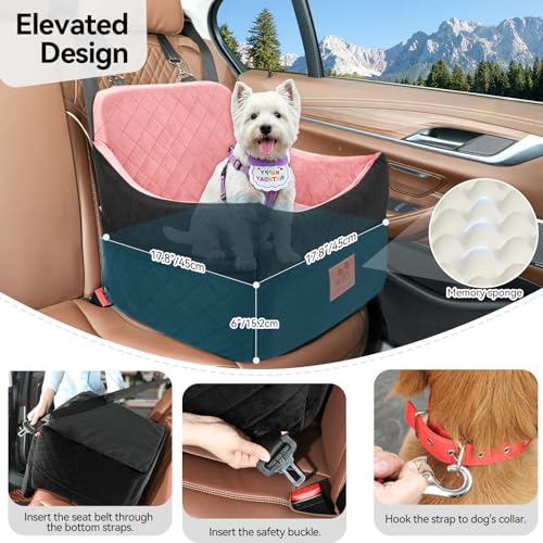 Dog Car Seat for Small (Black/Pink)