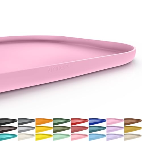 Waterproof Silicone Pet Food Mat with Raised Edge for Dog & Cat (Pink / 19"L x 12"W)
