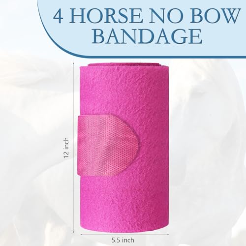 Set of 4 Horse No Bow Bandage 3D Contoured Standing Wrap Bandages Stable Nylon Horse Leg Wraps for Helping Prevent Horse from Tendon Damage and Keep Horses Clean and Safe (Purple)