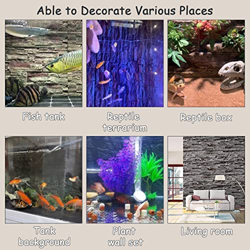 Rock Terrarium Background 3D Reptile Tank Background Board Amphibian Stereo Backdrop Wall Snake Habitat Decor for Lizard Bearded Dragon Gecko Spider Chameleon Turtle Fish (Yellow Stone)