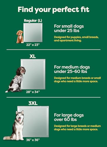Regular (L) Dog & Puppy Pee Pads, Discreet Top, Max Absorbency, 40CT (Discreet Top / Regular [L] 22"x23" 40ct)