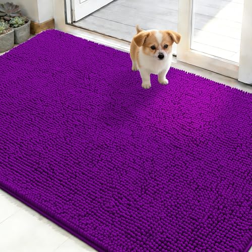 Dog Door Mat for Muddy Paws 50x30 (Purple / 50" X 30")