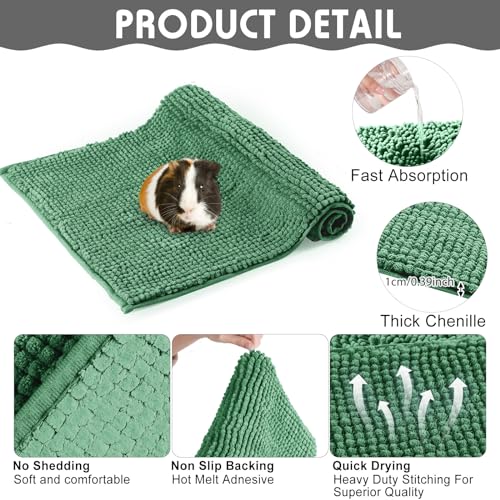 4 Pcs Guinea Pig Cage Liner (Mixed Color / 16 x 24 Inch / Low Pile Chenille)