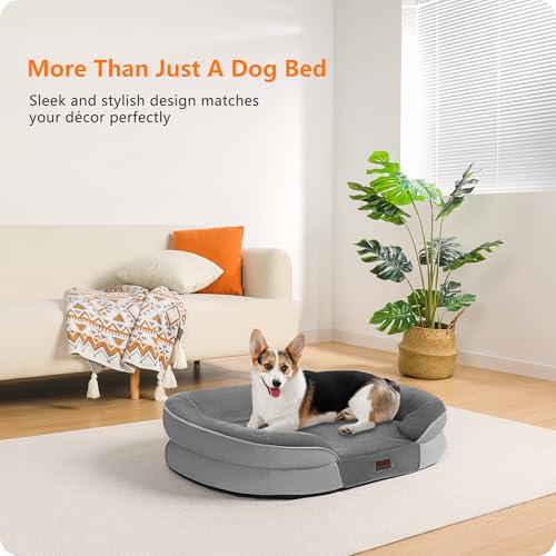 Orthopedic Waterproof Medium Dog Bed Sofa (Medium Grey / Medium(36 x 25.5 x 6 inch))