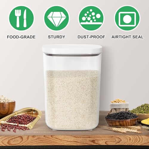 Large Flour Storage Container 10.56 Qt (White/Clear / 10.56 Qt-Pop)