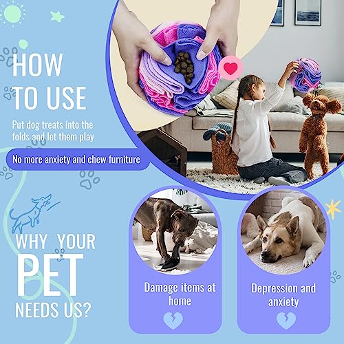 Pet Snuffle Ball (Pink and purple / 20cm)
