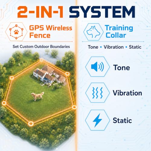 GPS Wireless Dog Fence System with Free App (Orange)