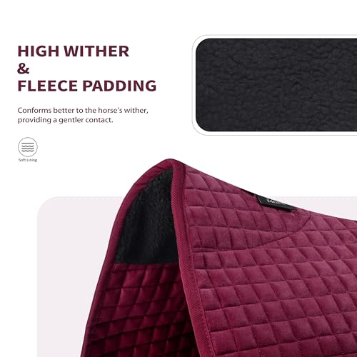 All Purpose Square Quilted Western Saddle Pad (Burgundy)