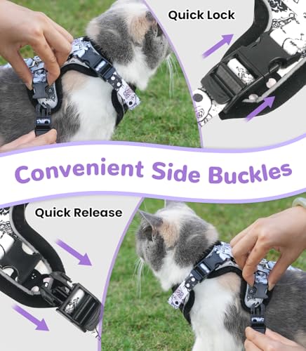 Cat Harness and Leash Set (H604 Pro Moonlight Meow / Medium (13-18lb))