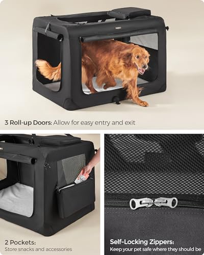Collapsible Soft Dog Crate (XXXXL（48"L x 31"W x 31"H） / Black)