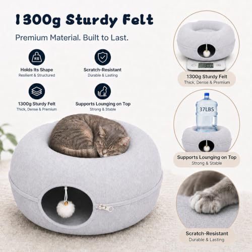 Felt Cat Tunnel for Large Indoor Cats